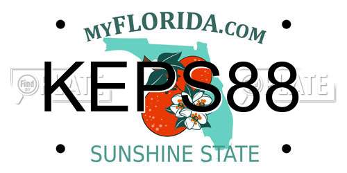 KEPS88 Florida License Plate
