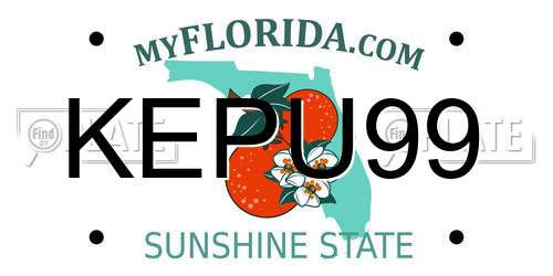 KEPU99 Florida License Plate