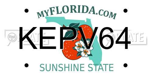 KEPV64 Florida License Plate