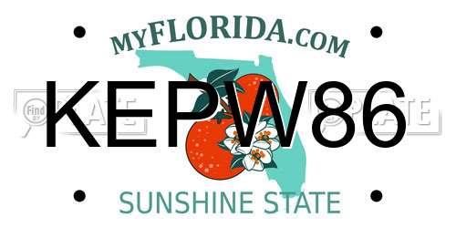 KEPW86 Florida License Plate