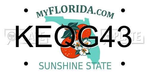 KEQG43 Florida License Plate