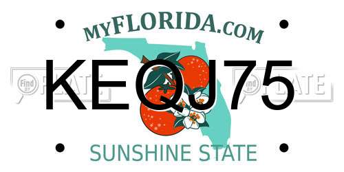 KEQJ75 Florida License Plate