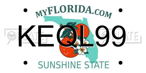 KEQL99 Florida License Plate