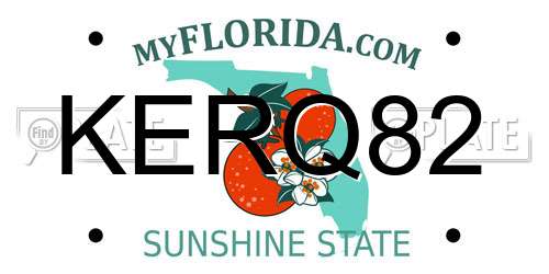 KERQ82 Florida License Plate