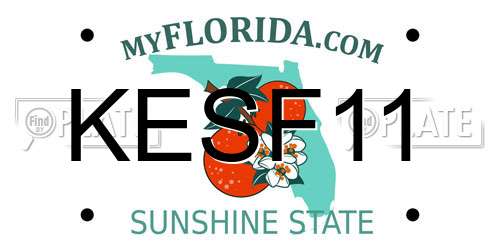 KESF11 Florida License Plate
