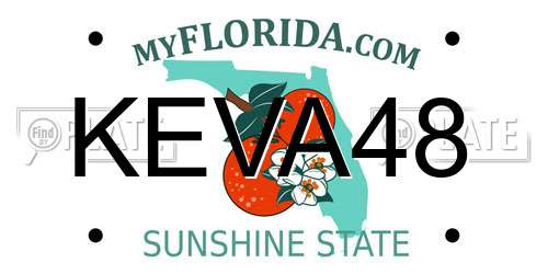 KEVA48 Florida License Plate