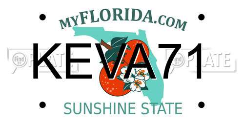 KEVA71 Florida License Plate