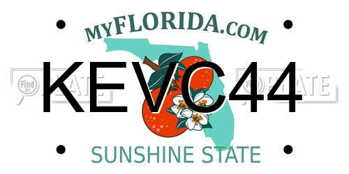 KEVC44 Florida License Plate