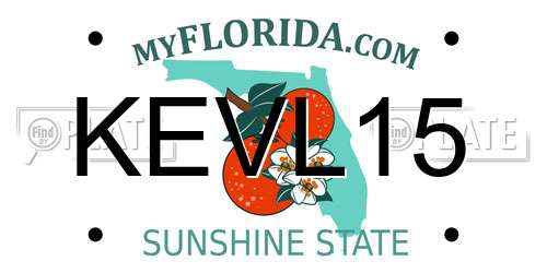 KEVL15 Florida License Plate