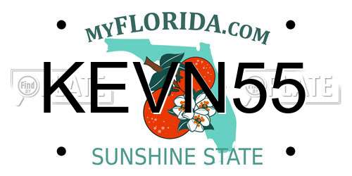 KEVN55 Florida License Plate