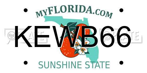 KEWB66 Florida License Plate