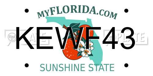 KEWF43 Florida License Plate