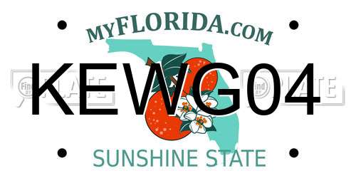 KEWG04 Florida License Plate