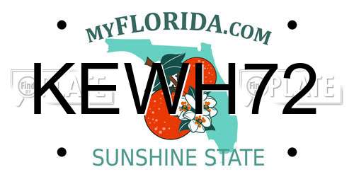 KEWH72 Florida License Plate