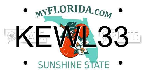 KEWL33 Florida License Plate