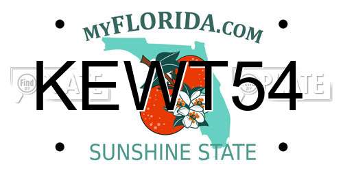 KEWT54 Florida License Plate