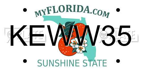 KEWW35 Florida License Plate