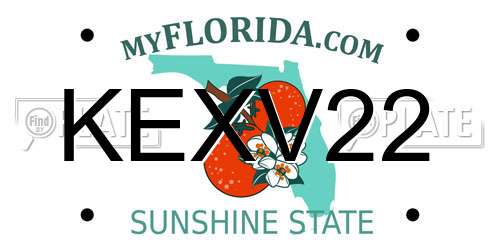 KEXV22 Florida License Plate