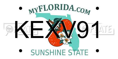 KEXV91 Florida License Plate