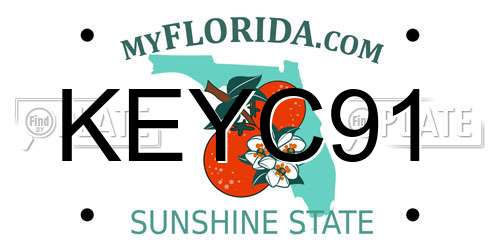 KEYC91 Florida License Plate