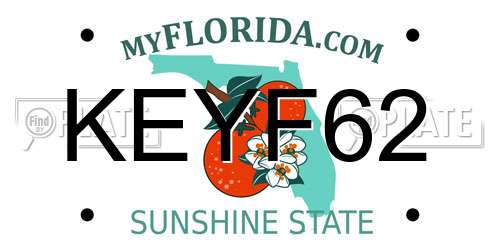 KEYF62 Florida License Plate