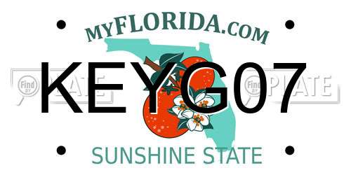 KEYG07 Florida License Plate