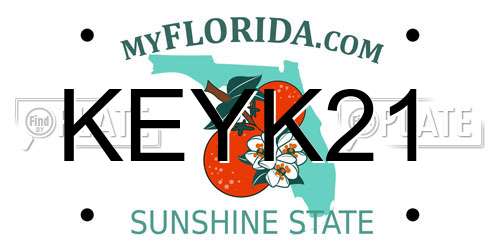 KEYK21 Florida License Plate