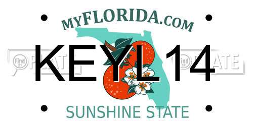 KEYL14 Florida License Plate