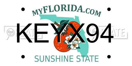 KEYX94 Florida License Plate