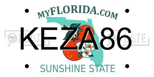 KEZA86 Florida License Plate