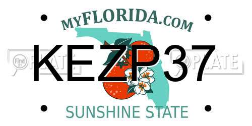 KEZP37 Florida License Plate
