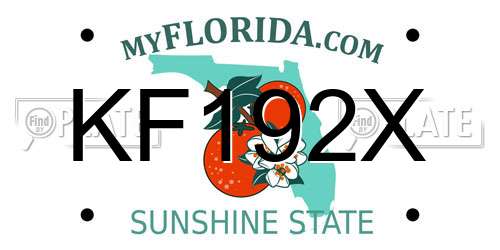 KF192X Florida License Plate