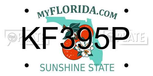 KF395P Florida License Plate