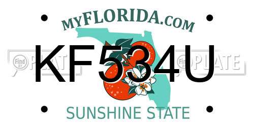 KF534U Florida License Plate