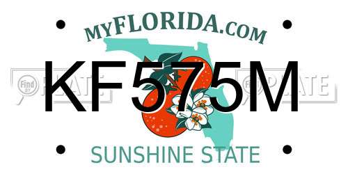 KF575M Florida License Plate