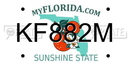 KF882M Florida License Plate