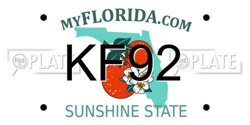 KF92 Florida License Plate