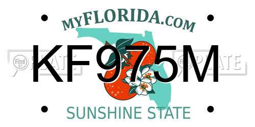 KF975M Florida License Plate