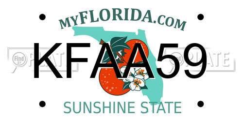 KFAA59 Florida License Plate