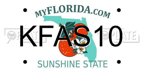 KFAS10 Florida License Plate