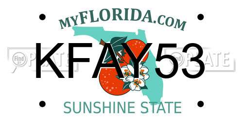 KFAY53 Florida License Plate
