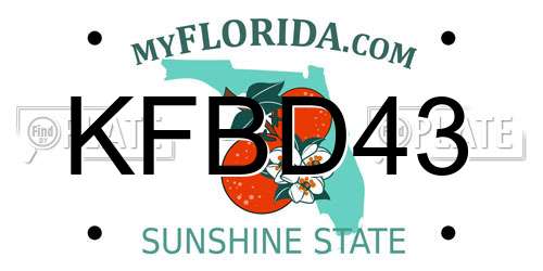 KFBD43 Florida License Plate