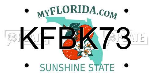 KFBK73 Florida License Plate