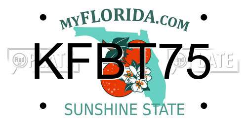 KFBT75 Florida License Plate