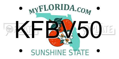 KFBV50 Florida License Plate