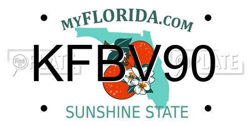 KFBV90 Florida License Plate