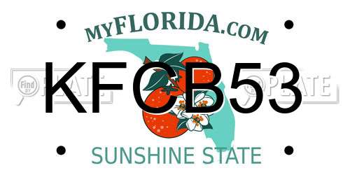 KFCB53 Florida License Plate