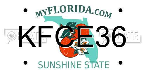 KFCE36 Florida License Plate