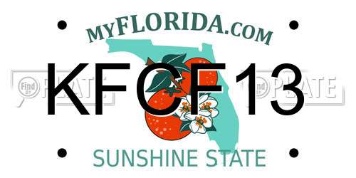 KFCF13 Florida License Plate