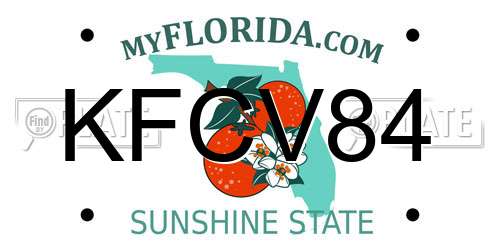 KFCV84 Florida License Plate